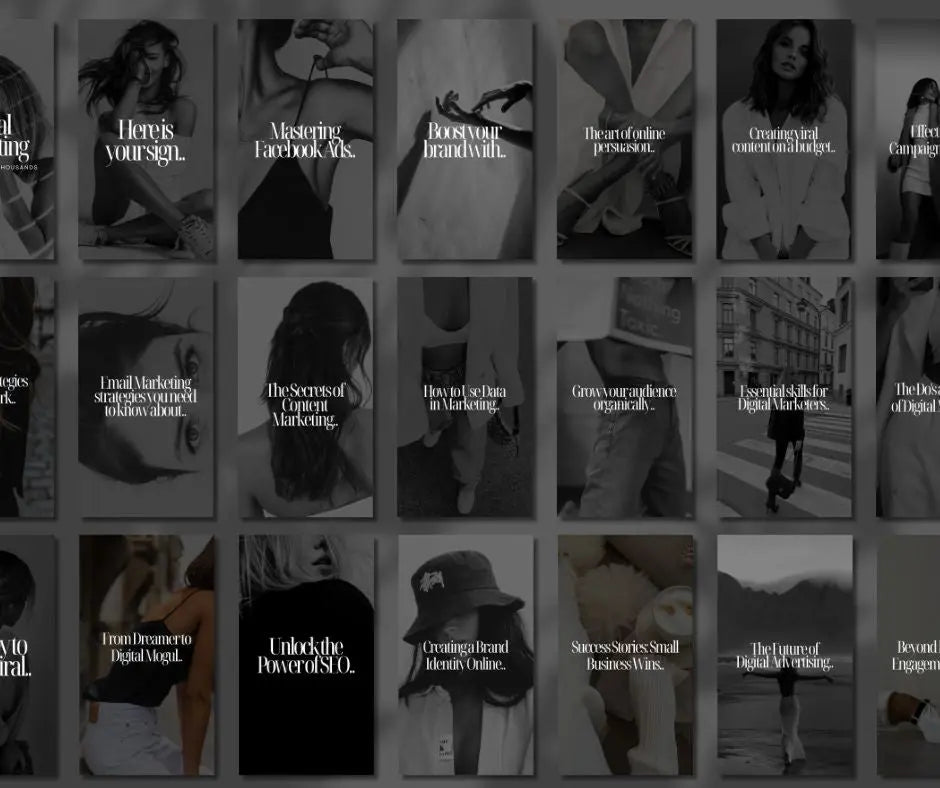 Dark & Modern Instagram Reel Covers – 60+ Canva Templates with MRR & PLR Boundless PLR