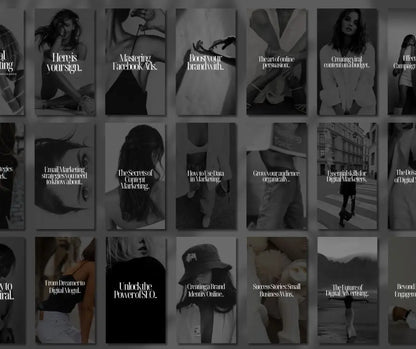 Dark & Modern Instagram Reel Covers – 60+ Canva Templates with MRR & PLR Boundless PLR