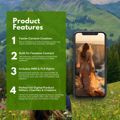 Nature Aesthetic Reels Bundle (101) + Story Videos & Images | Outdoors and Flowers | PLR + MRR