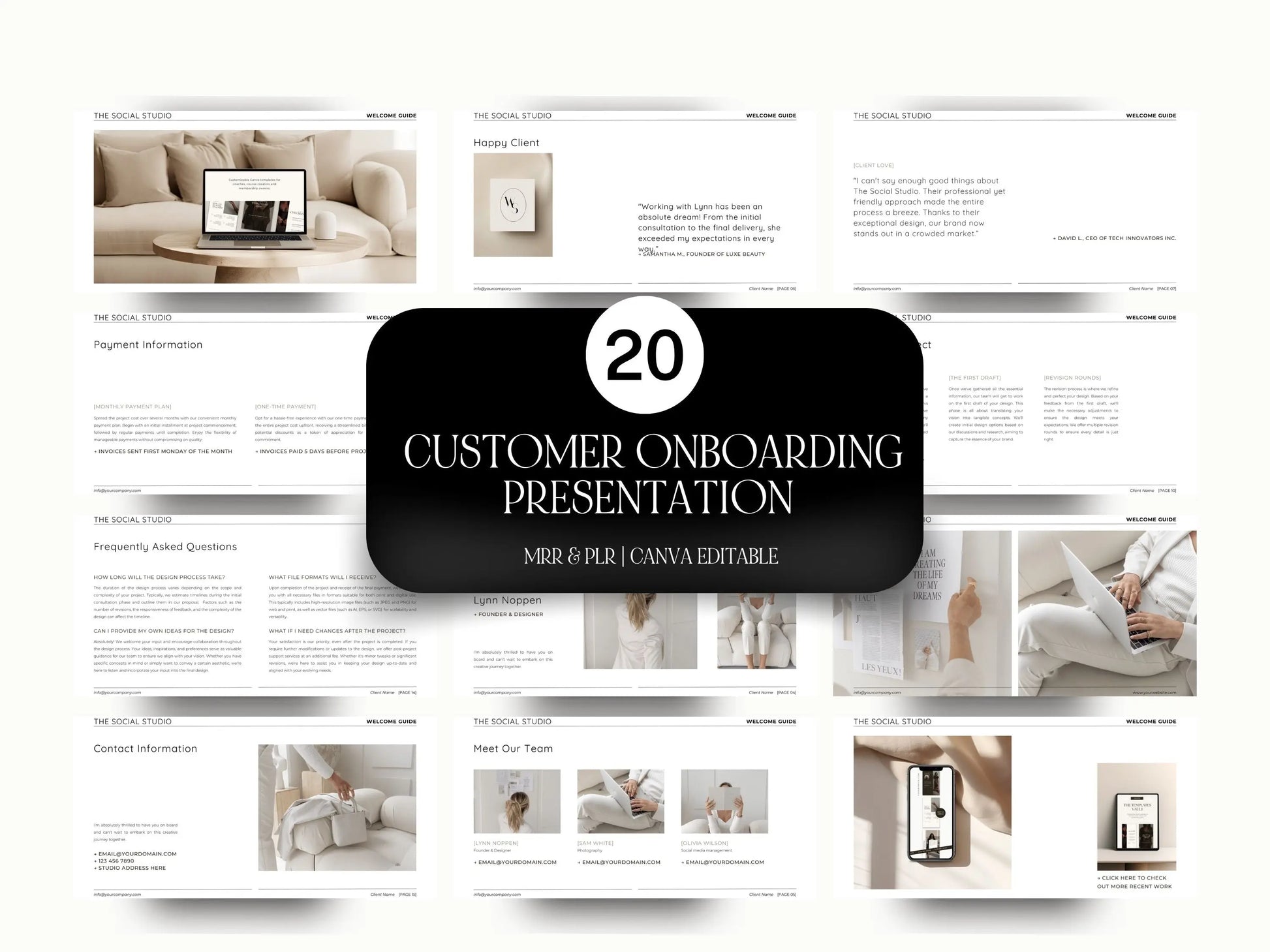 New Client Welcome Guide Templates (20 Pages) – Canva Editable with PLR & MRR Rights Boundless PLR