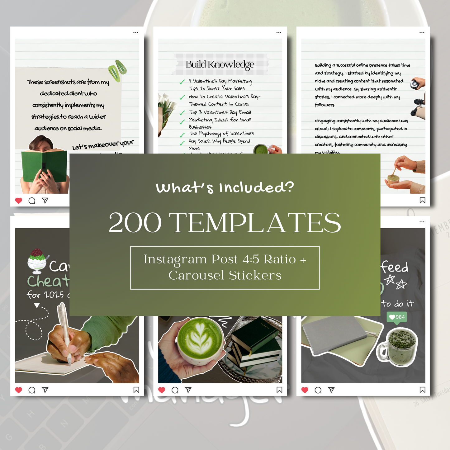 Matcha Instagram Carousel Templates for Canva + MRR & PLR Resell Rights Boundless PLR