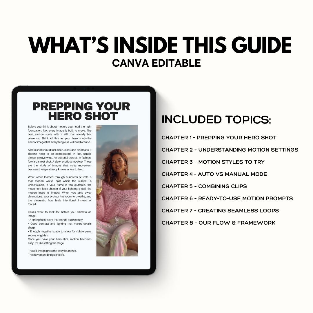 Motion Made Easy MidJourney Motion Guide – Canva Editable PLR + MRR Boundless PLR