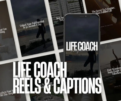 Life Coach Instagram Reels & Captions Bundle (MRR + PLR) – Canva Editable Social Media Templates Boundless PLR