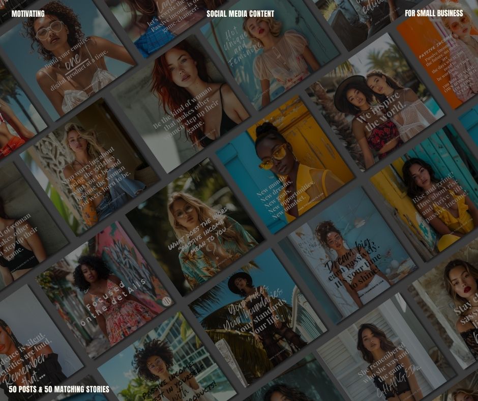 Motivational Instagram Posts, Stories, & Portraits, Empowering Women Canva Templates, Editable Social Media Bundle, PLR + MRR Resell Rights Boundless PLR