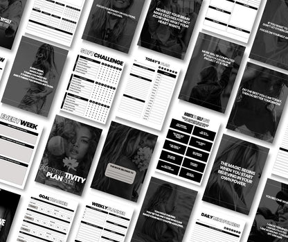 Canva Editable Productivity Planner with PLR & MRR | 75+ Page Digital Planner Template | Daily Weekly Monthly Goal Tracker for Resale