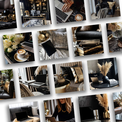 Black & Gold Luxury Collection: 45 AI Stock Images with MRR & PLR Boundless PLR