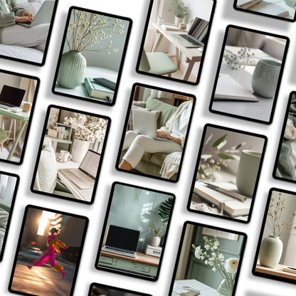 Sage Green Photo Pack (35 Canva Images) + MRR/PLR Resell Rights | 3 Sizes Boundless PLR