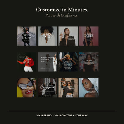 Canva Instagram Templates | 50 Melanin Posts & Stories, 3 Sizes + PLR