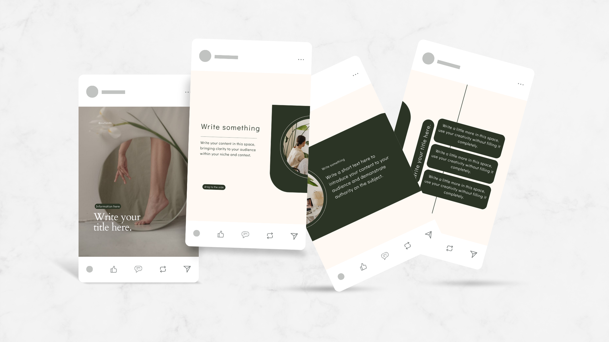 PLR Canva Carousel Templates — Evergreen Carousel Bundle | 7 Editable Social Media Templates with MRR Resell Rights Boundless PLR