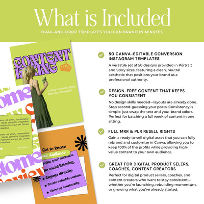 Scroll-Stopping Instagram Templates | 50 Canva Story Templates for Digital Marketers, Coaches & Social Media Managers Boundless PLR