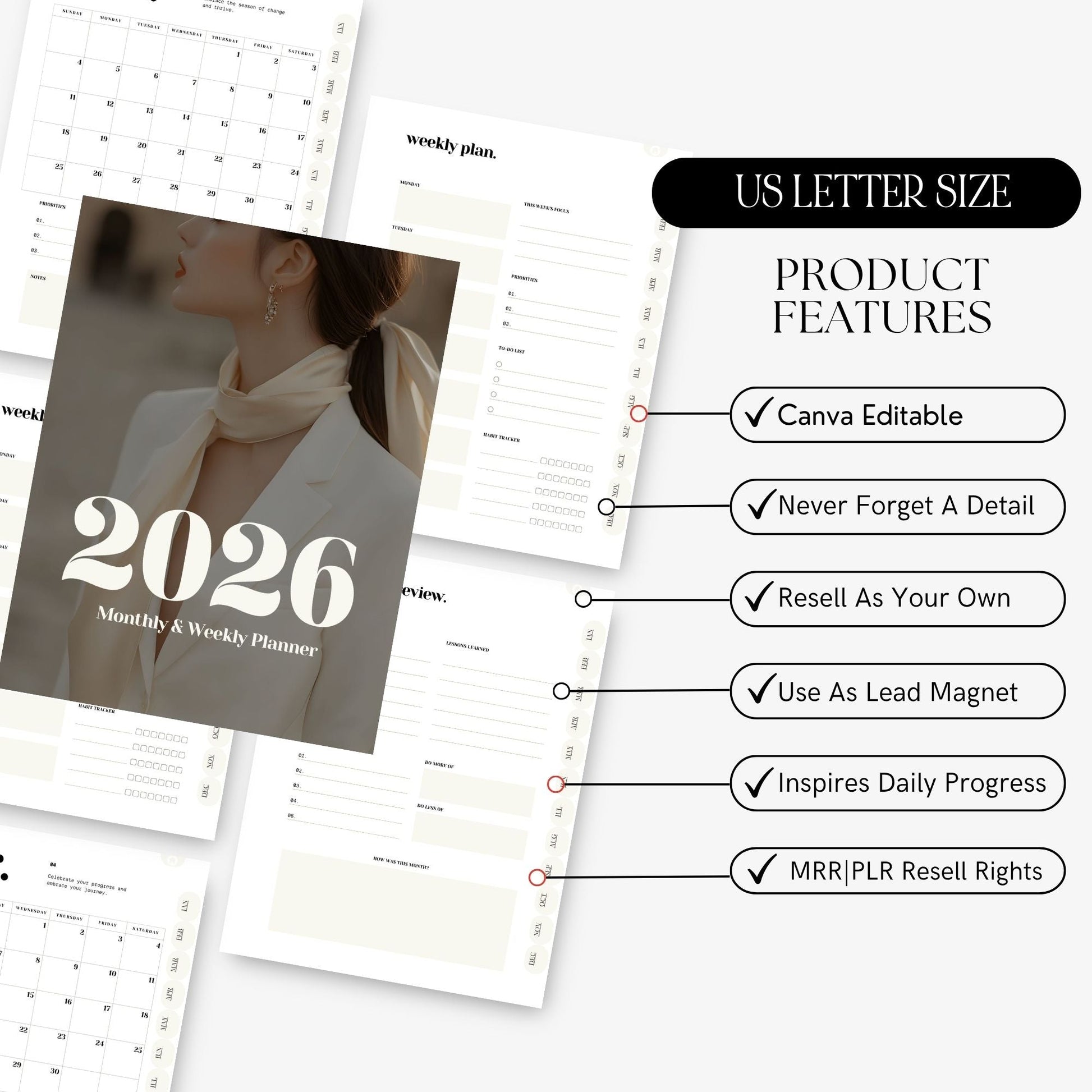 2026 Hyperlinked Canva Planner | Digital Planner with PLR & MRR Boundless PLR