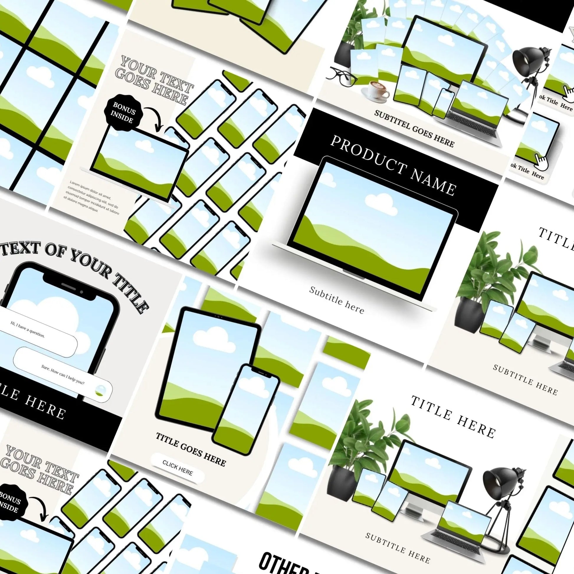 171 Canva Mockup Templates for Digital Products | PLR + MRR Bundle for Etsy & Shopify Sellers Boundless PLR