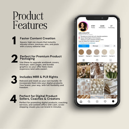 Cream & White AI Stock Image Collection | PLR & MRR Resell Rights