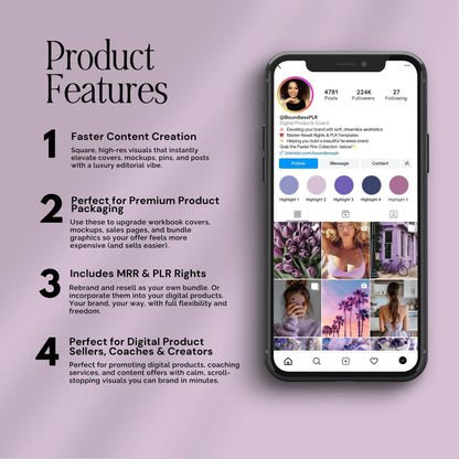 Purple Stock Images | AI Stock Photos | Aesthetic Images for Social Media | Square, Portrait, & Story Sizes | MRR & PLR Resell Rights Boundless PLR