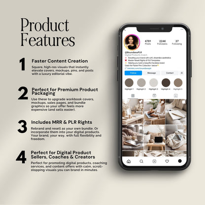 Aesthetic Beige AI Stock Photos | 35 Neutral Lifestyle Images | MRR and PLR