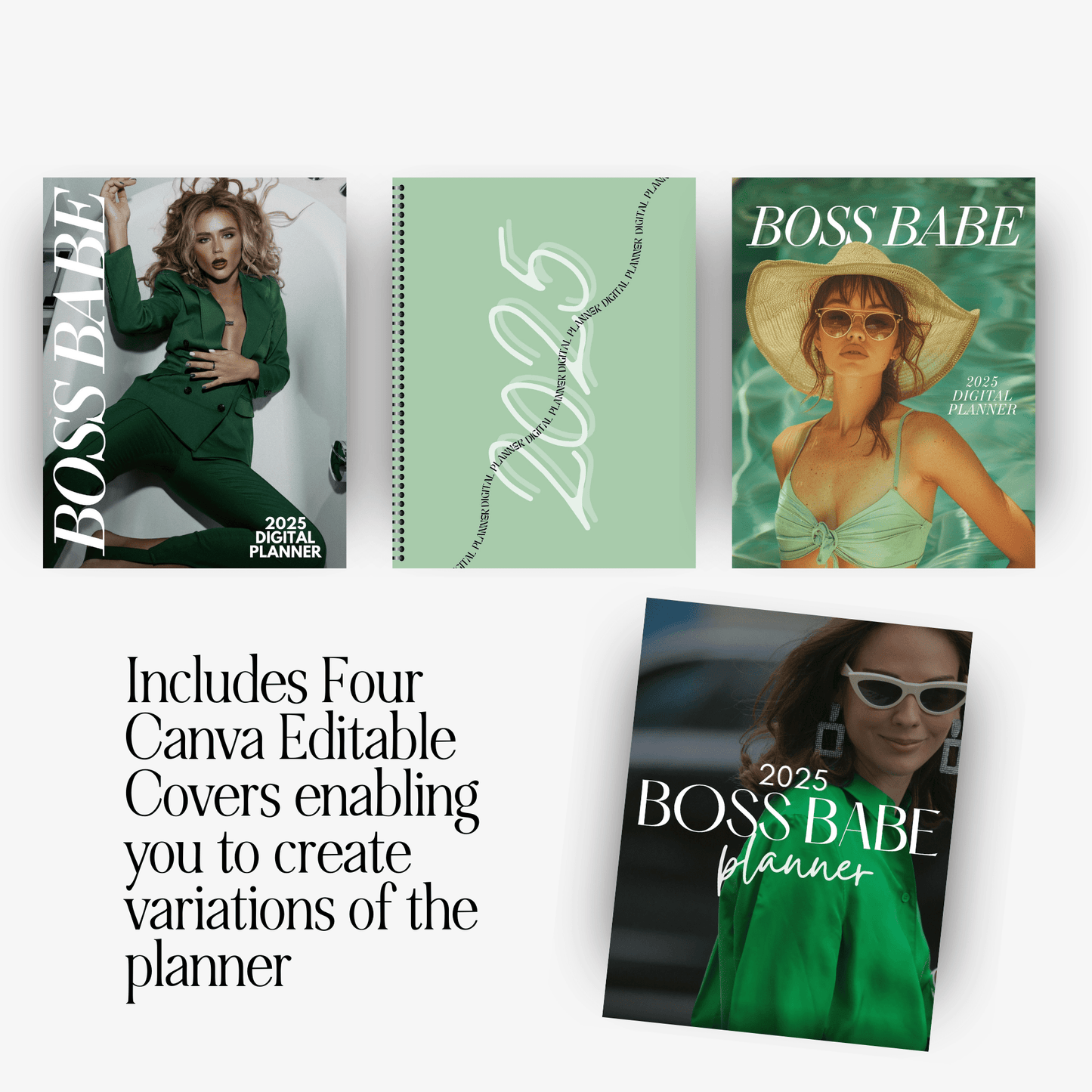 2025 Boss Babe Digital Hyperlinked Planner - Fully Customizable with MRR & PLR Resell Rights - Digital Planners & Journals