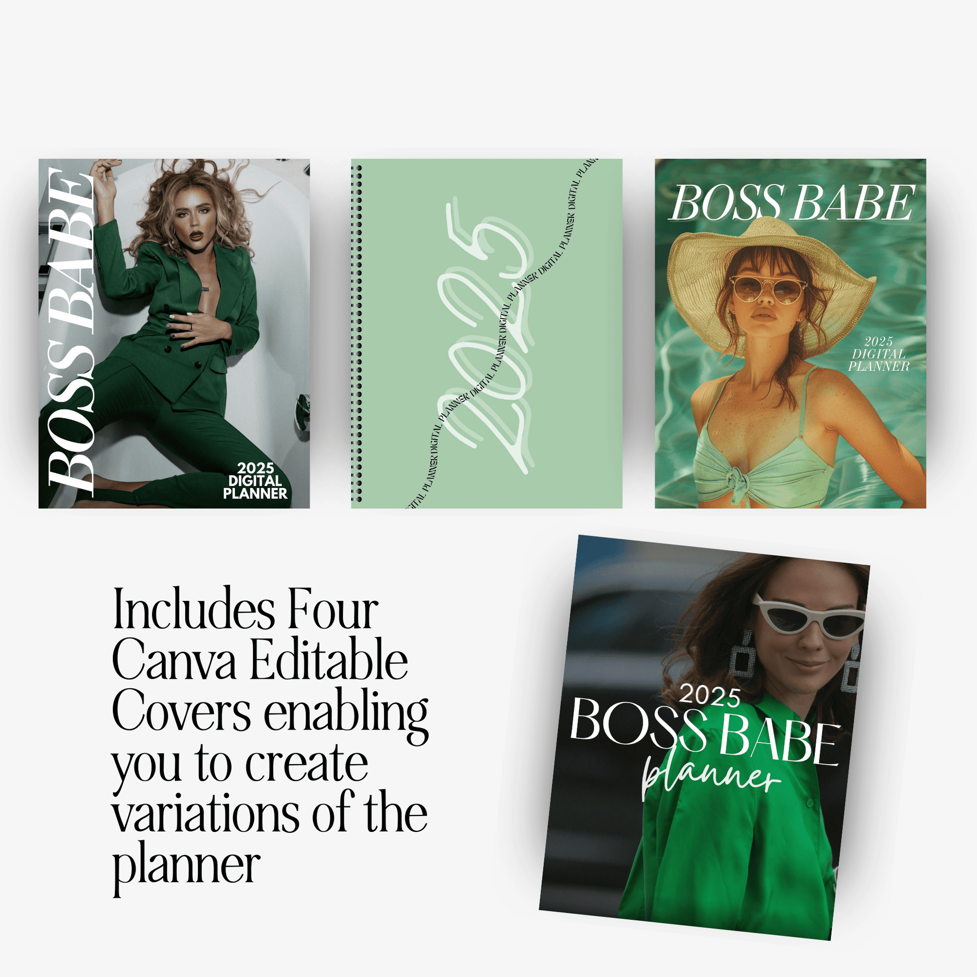 2025 Boss Babe Digital Hyperlinked Planner - Fully Customizable with MRR & PLR Resell Rights - Digital Planners & Journals