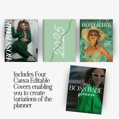 2025 Boss Babe Digital Hyperlinked Planner - Fully Customizable with MRR & PLR Resell Rights - Digital Planners & Journals