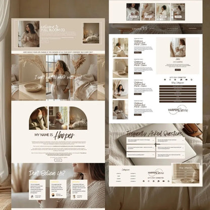 Systeme.io Full Bloom Boho Funnel Template – Editable PLR & MRR with Cozy Plus Size AI Stock Images Boundless PLR
