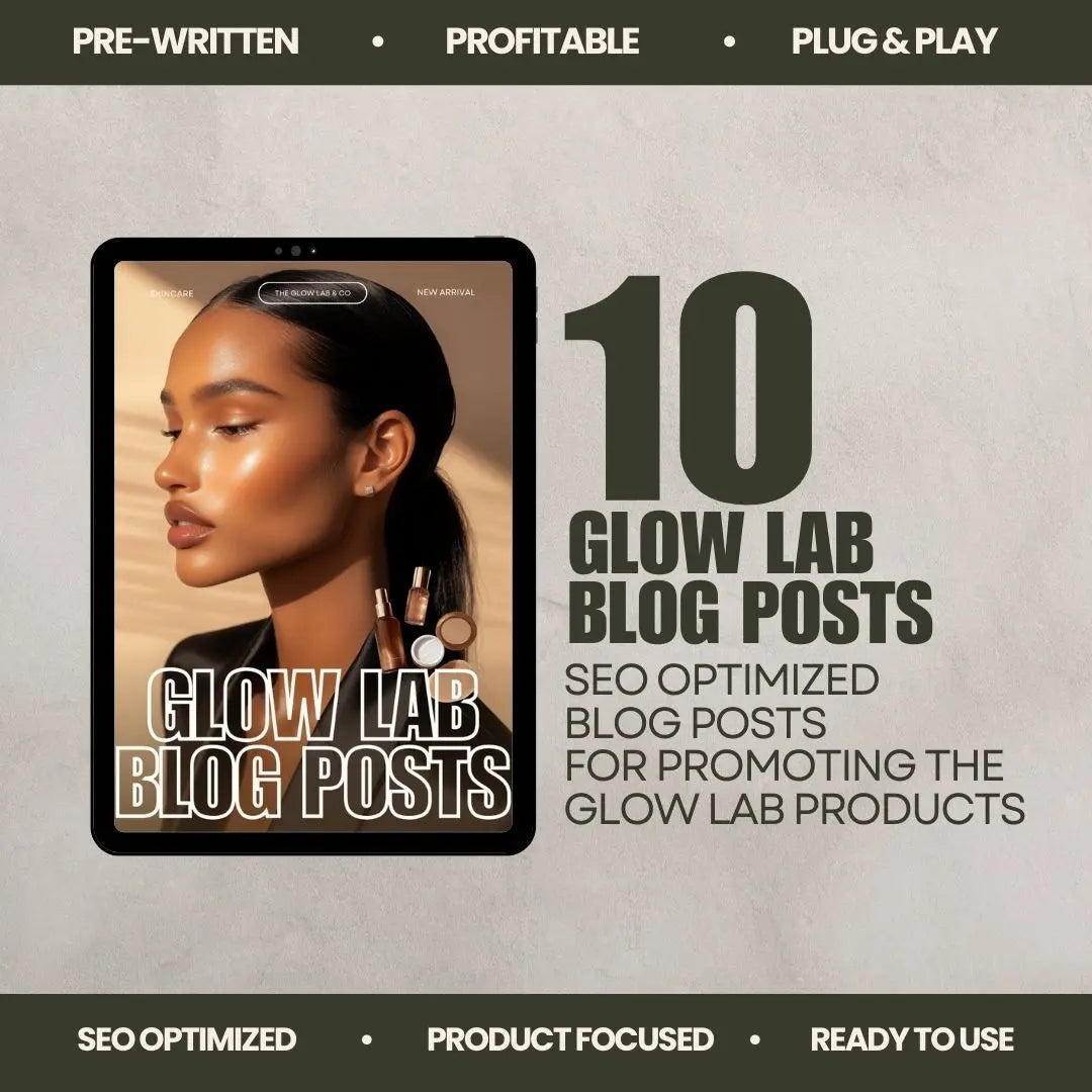Glow Lab Blog Posts – Canva Editable Content Pack with PLR & MRR Resell Rights Boundless PLR
