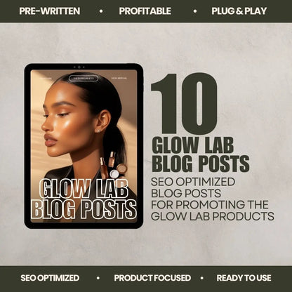 Glow Lab Blog Posts – Canva Editable Content Pack with PLR & MRR Resell Rights Boundless PLR