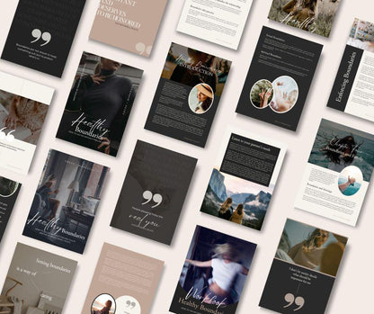 Healthy Boundaries eBook & Workbook | Editable PLR & MRR Bundle - Self Improvement & Mindset - Canva Template - Boundless PLR