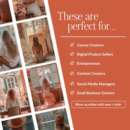 Peach Aesthetic AI Stock Images Bundle with PLR MRR Boundless PLR