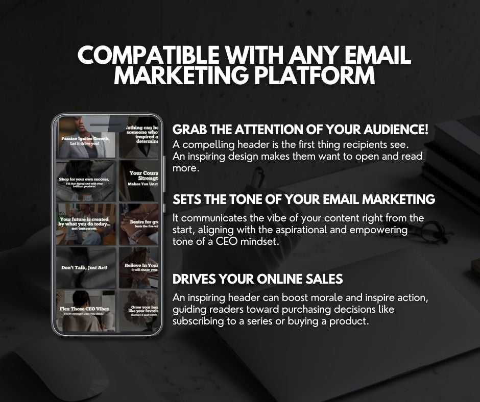 Canva Editable CEO Mindset Email Marketing Banners | MRR & PLR Resell Rights | Selling Master Resell Rights Products Online