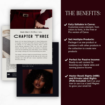 PLR Self Care Ebook | Editable Canva Wellness Guide with Resell Rights