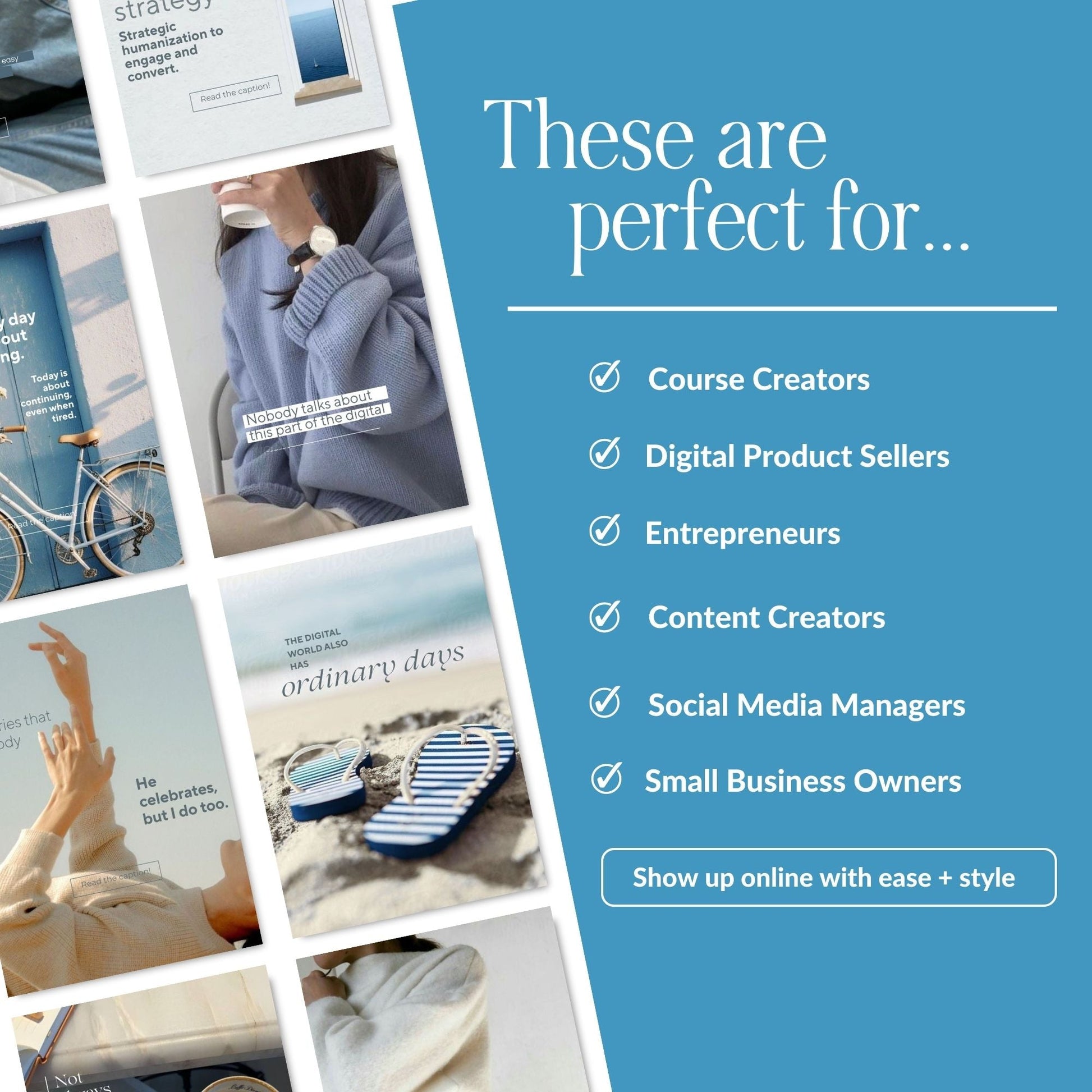 The Mindful Marketer: 50 Strategic Instagram Portrait Templates (MRR & PLR) Boundless PLR