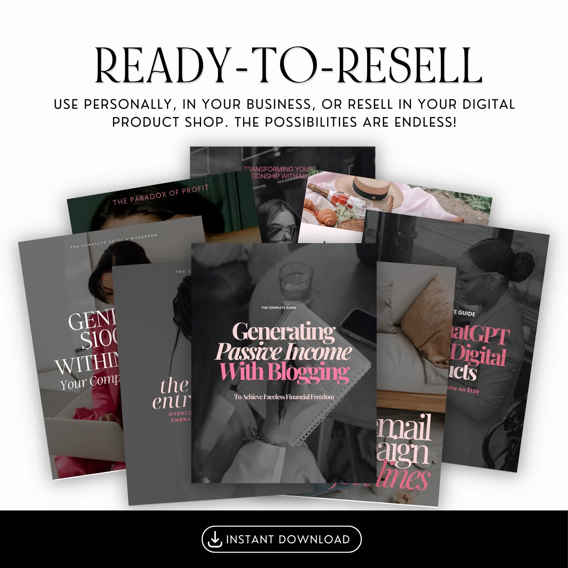 Elysian Noir Canva Templates Bundle | Editable PLR + MRR Boundless PLR