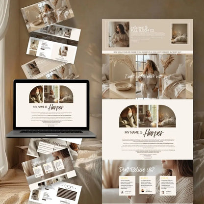 Systeme.io Full Bloom Boho Funnel Template – Editable PLR & MRR with Cozy Plus Size AI Stock Images Boundless PLR