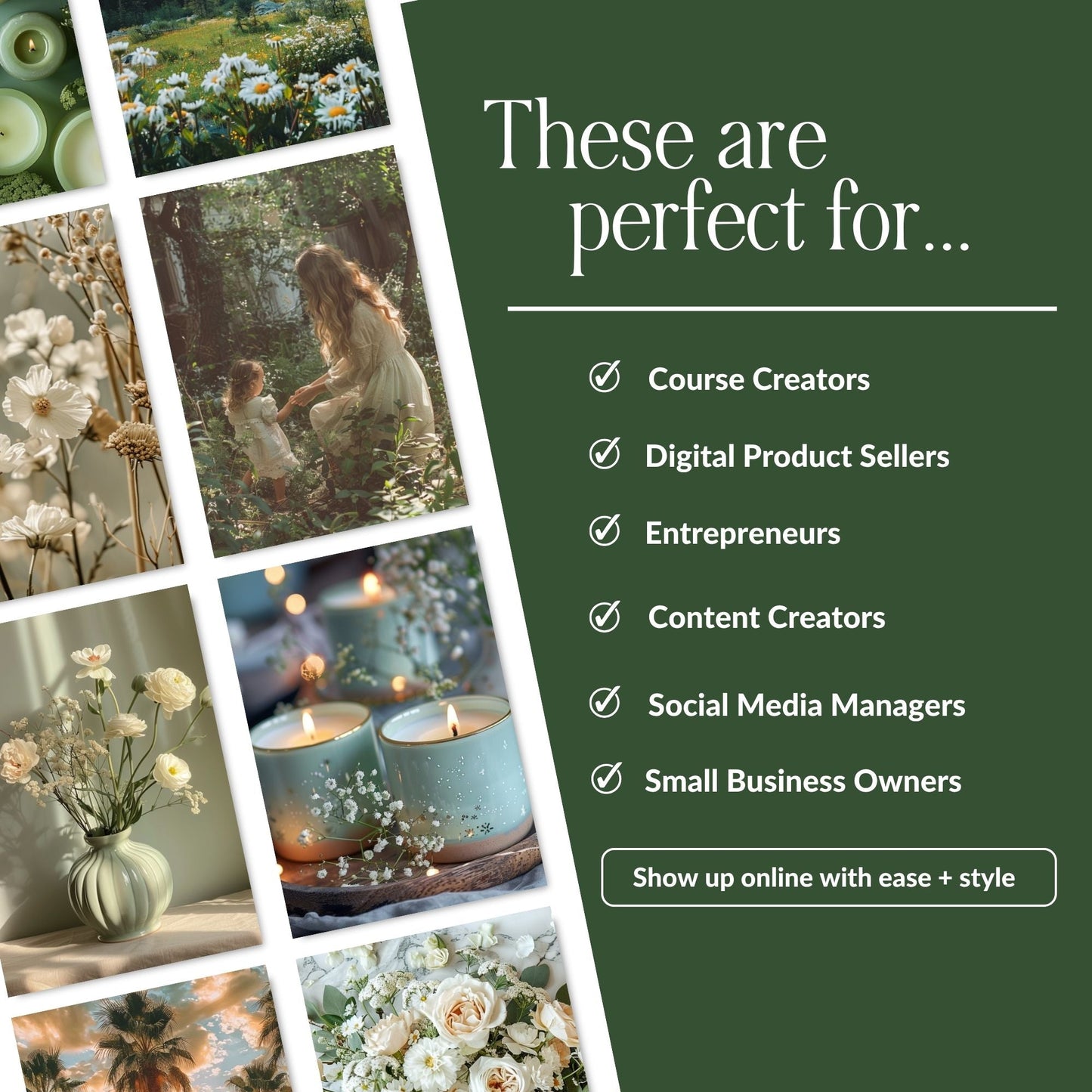 Green Dreams AI Stock Images | 161 Sage Green Canva Images with MRR + PLR Boundless PLR
