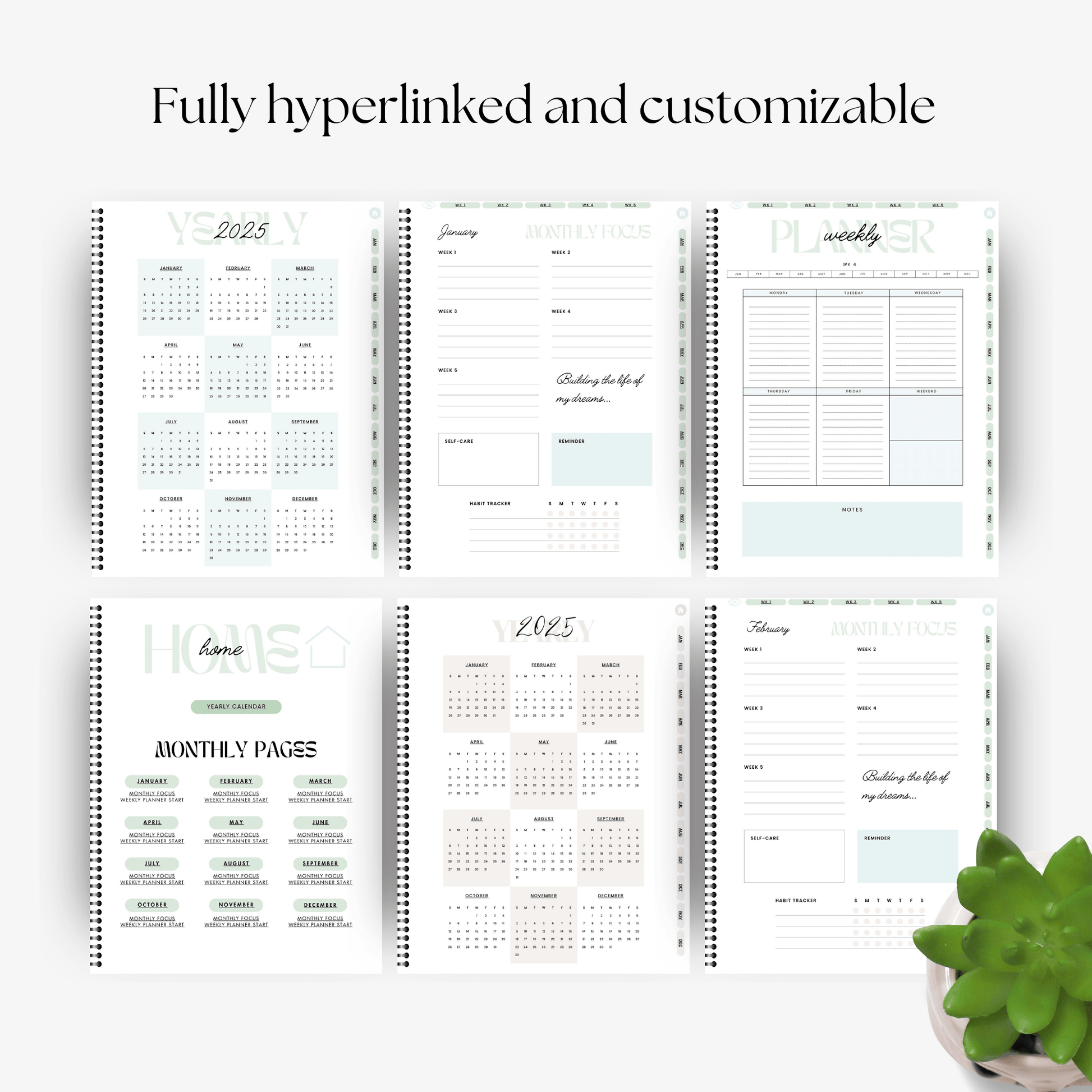 2025 Boss Babe Digital Hyperlinked Planner - Fully Customizable with MRR & PLR Resell Rights - Digital Planners & Journals