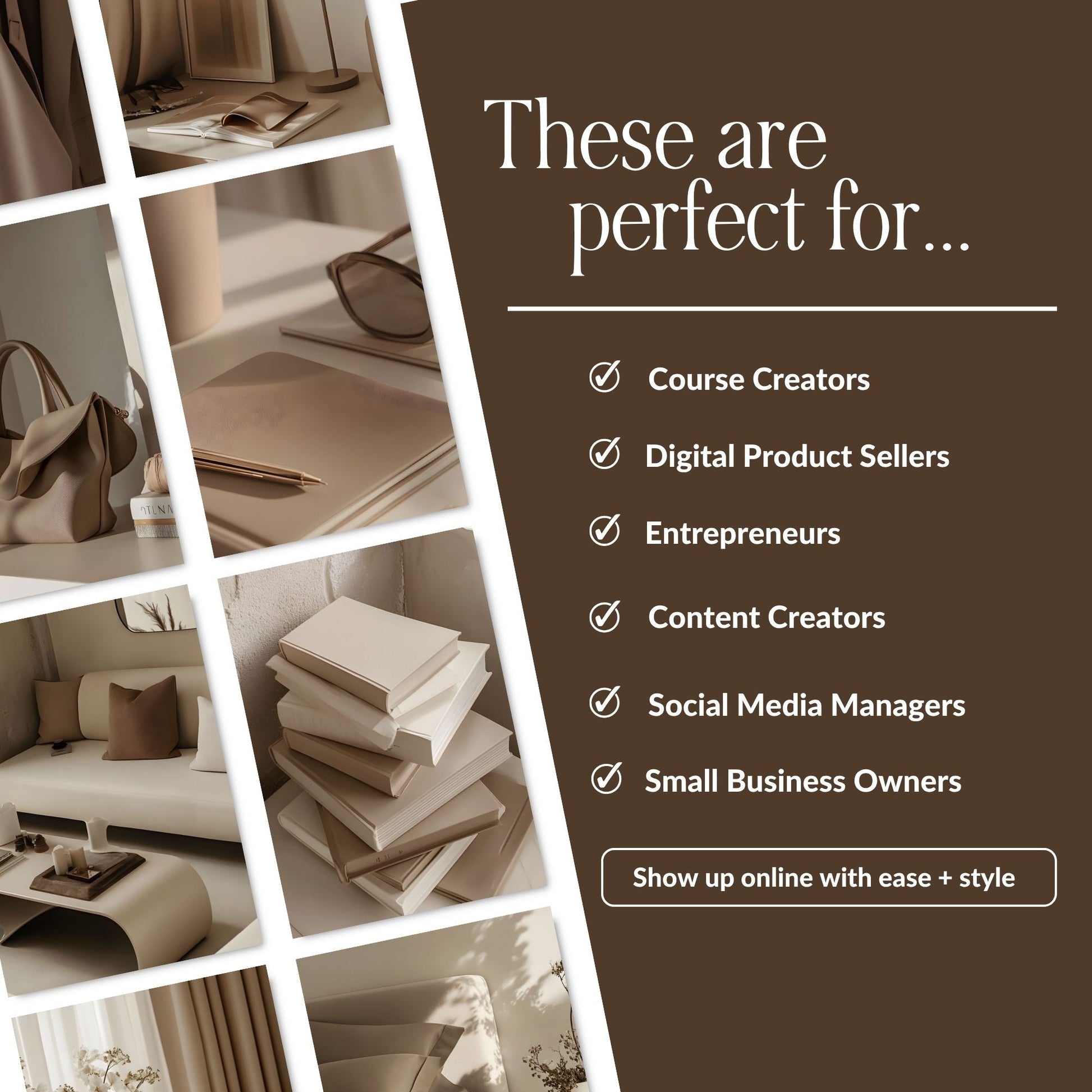 Beige Stock Photo Bundle for Black Women | Neutral Luxury Lifestyle Branding Images | Feminine CEO Aesthetic | Instagram Pinterest Social Media | MRR PLR Resell Rights Boundless PLR