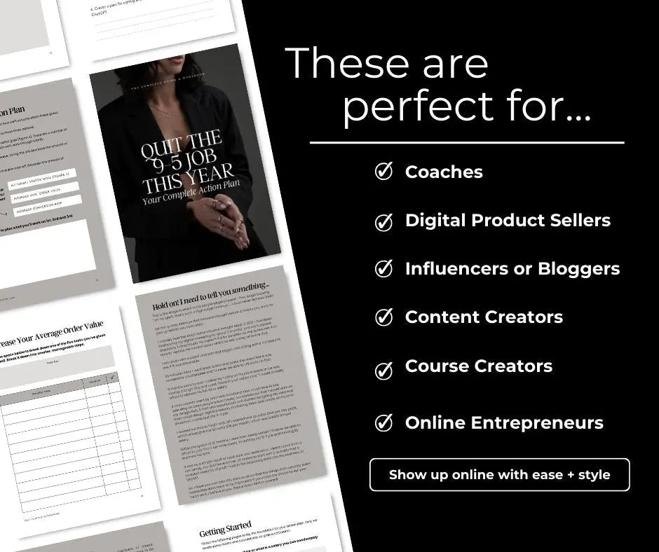 Quit 9-5 Action Ebook: Canva Editable Guide with PLR + MRR Rights Boundless PLR