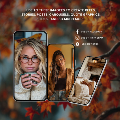 Rust & Tan Autumn Aesthetic Image Bundle (300) | Canva | MRR + PLR Resell Rights