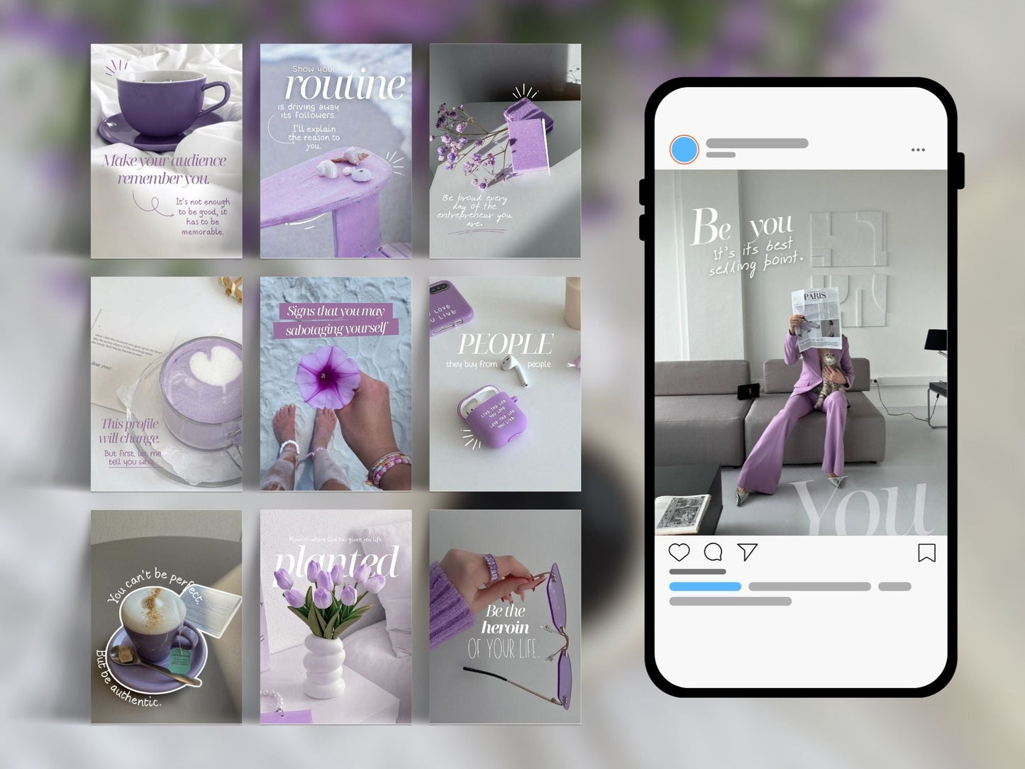 Instagram Templates Canva | Mental Health Wellness | PLR MRR Resell Rights | Therapist Coach | 1080x1350 & 1080x1440 Boundless PLR