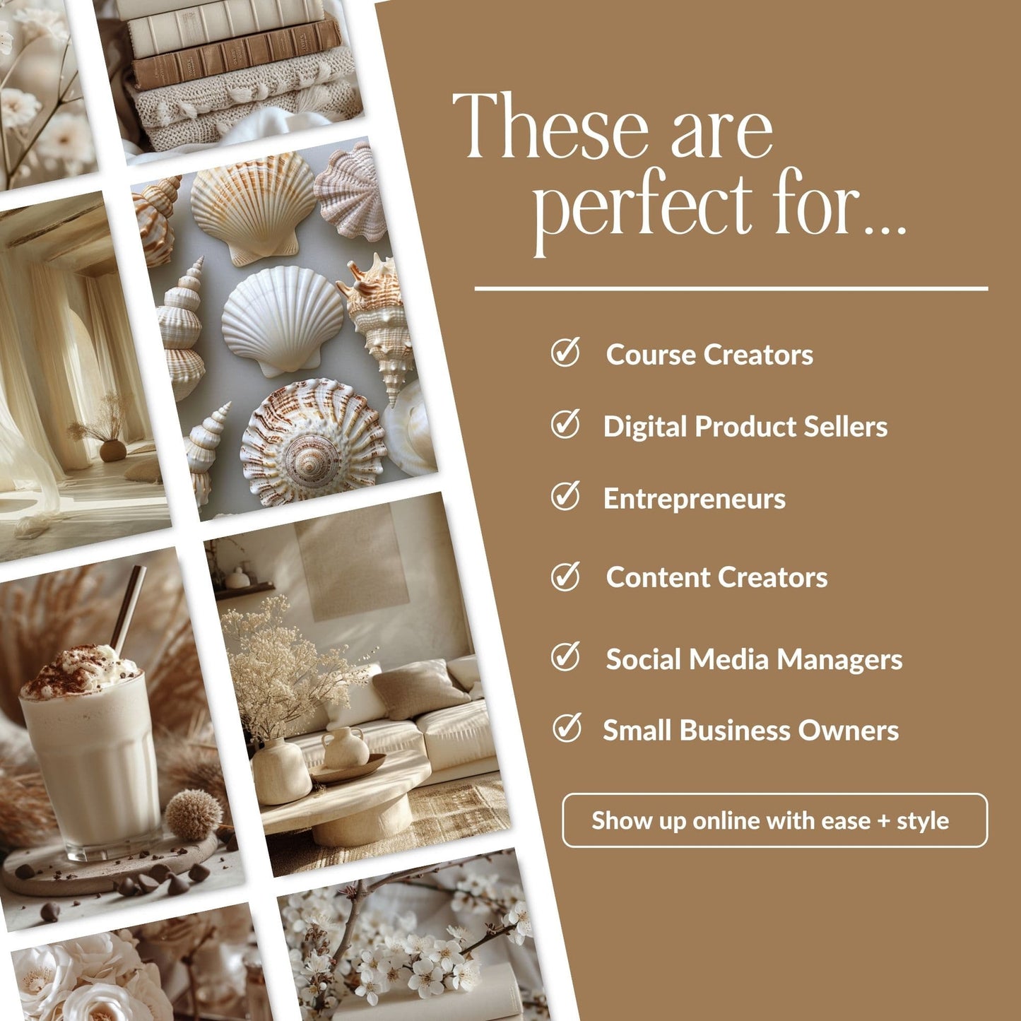 Cream & White AI Stock Image Collection | PLR & MRR Resell Rights