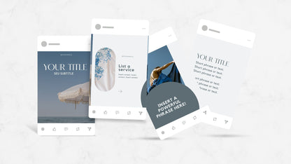 PLR Canva Carousel Templates — Coastal Carousel Bundle | 10 Editable Social Media Templates with MRR Resell Rights Boundless PLR