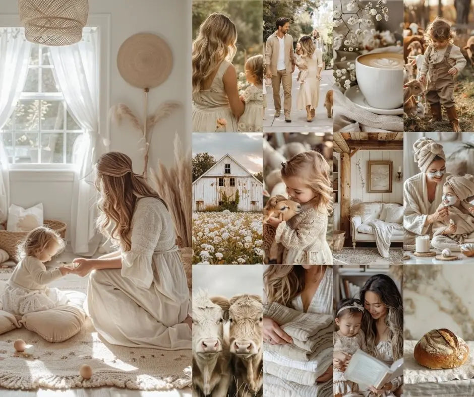 Motherhood Aesthetic Stock Photo & Content Bundle | PLR & MRR | AI Images + Reels + Canva Templates Boundless PLR