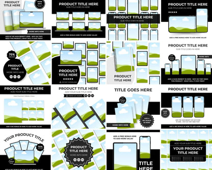 100 Canva Editable Etsy Listing Thumbnail Mockups + Bonus Pinterest Strategy Guide (MRR & PLR) Boundless PLR
