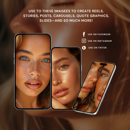Golden Hour Skincare Image Bundle (90) | AI Stock Images & Photos | MRR + PLR Resell Rights