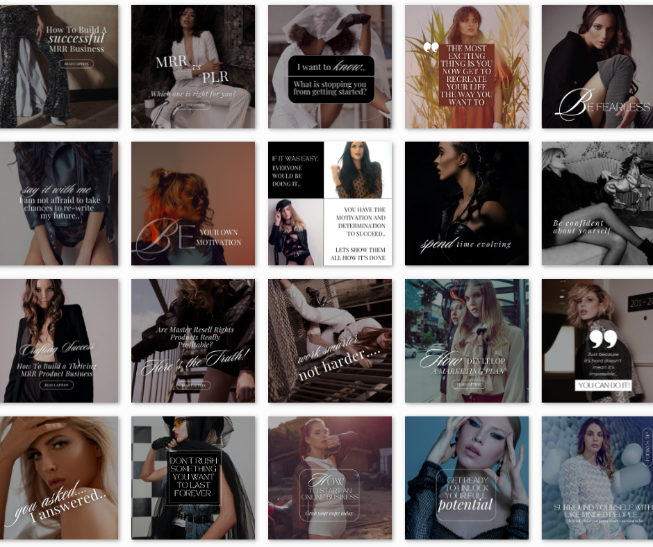 Millie Bold Luxury Canva Social Media Templates | PLR + MRR