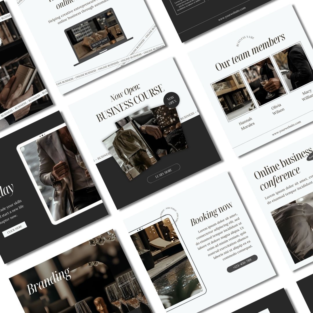 PLR Instagram Luxe Men's Templates Bundle: 100 Posts, Stories & Bonus AI-Generated Images | Canva Editable - Boundless PLR