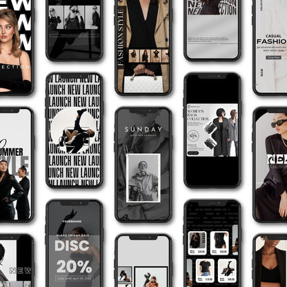Fashion Social Media Templates | Canva Editable | MRR & PLR Resell Rights – 3 Sizes (1080×1080, 1080×1350, 1080×1920) Boundless PLR