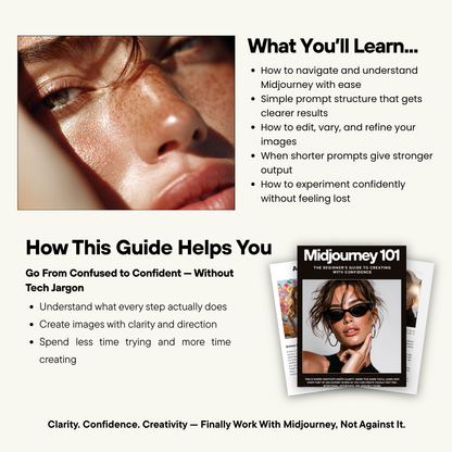 MidJourney 101 Guide — Create Professional AI Images With Confidence | Canva Editable | MRR + PLR Boundless PLR
