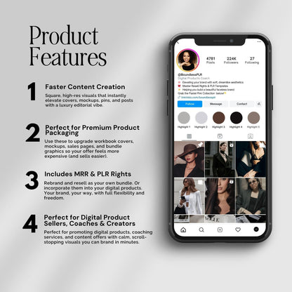 120 AI Stock Photos | Boss In A Blazer PLR MRR | Dark Aesthetic Branding Images | Female Entrepreneur Boundless PLR