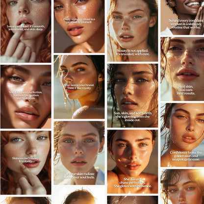 Skincare & Beauty Quote Instagram Templates — 60 Canva Posts with PLR & MRR Rights Boundless PLR