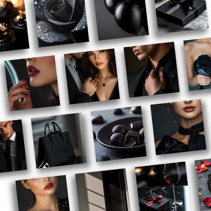 Valentine Stock Photos (100) | Midnight Romance Valentines AI Images | 3 Sizes: Post, Story, Portrait | MRR + PLR